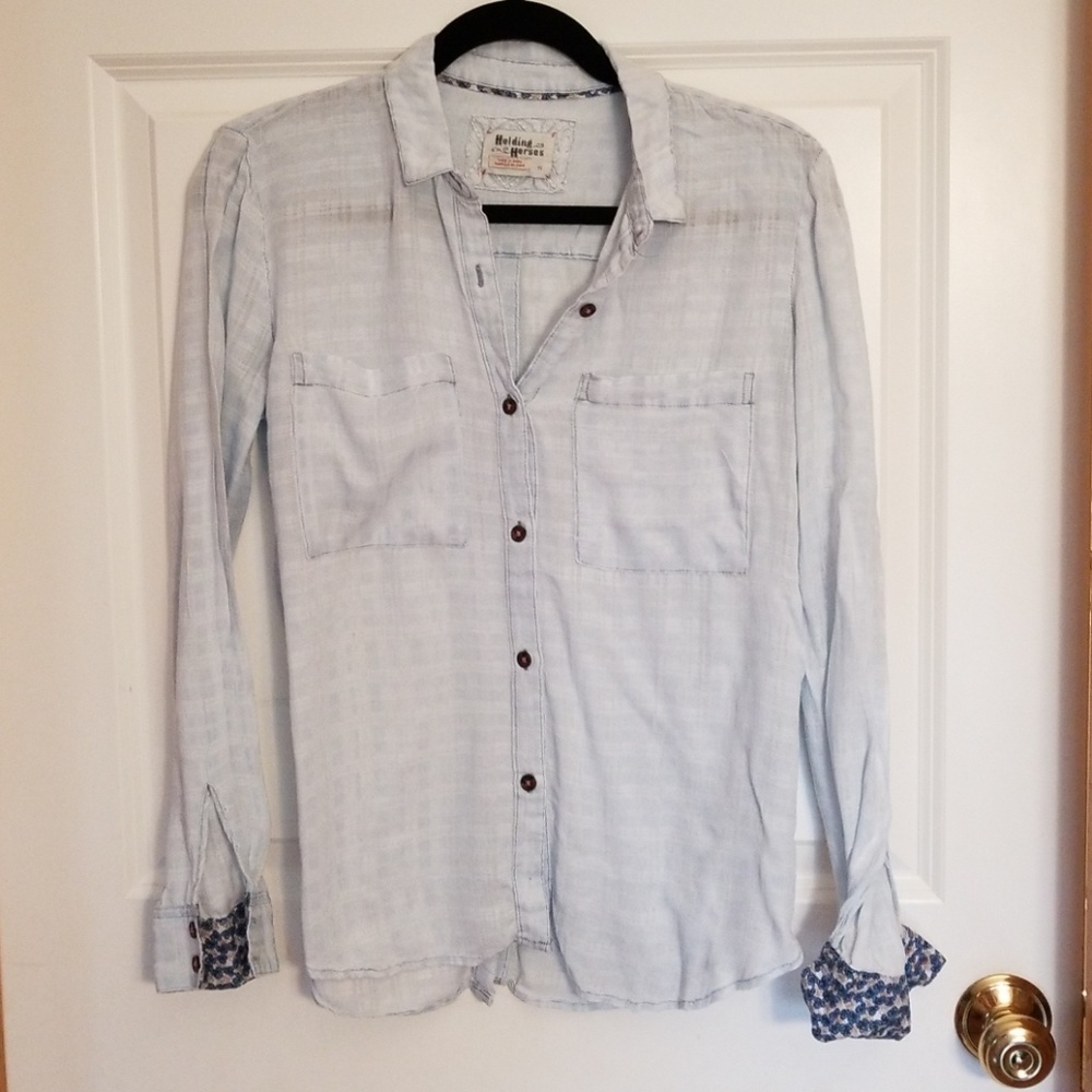 Anthropologie, light and airy button down shirt!